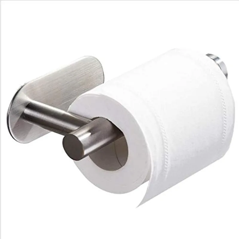 Toilet Paper Holder no Drilling for Bathroom and Washroom, SUS304 Stainless Steel Brushed Nickel (Silver), DG-TPA22