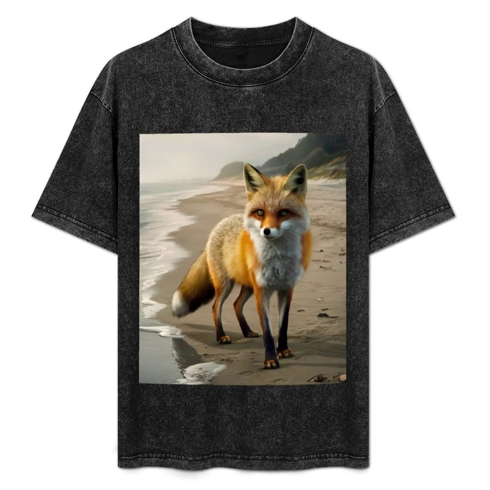 Fox Portrait. beach view T-Shirt vintage t shirts quick drying tee shirts for men