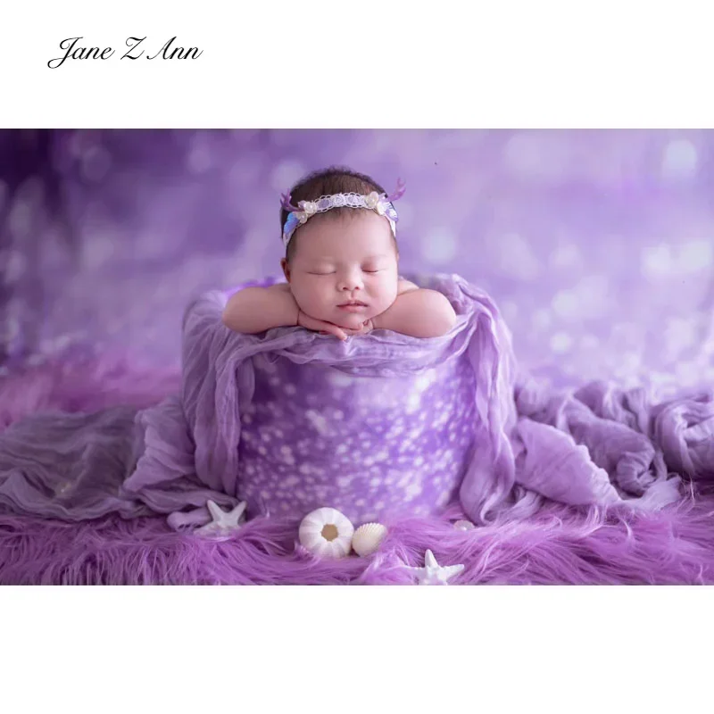 Newborn baby mermaid costume purple headwear clothes infant girls princess studio home shooting outfits