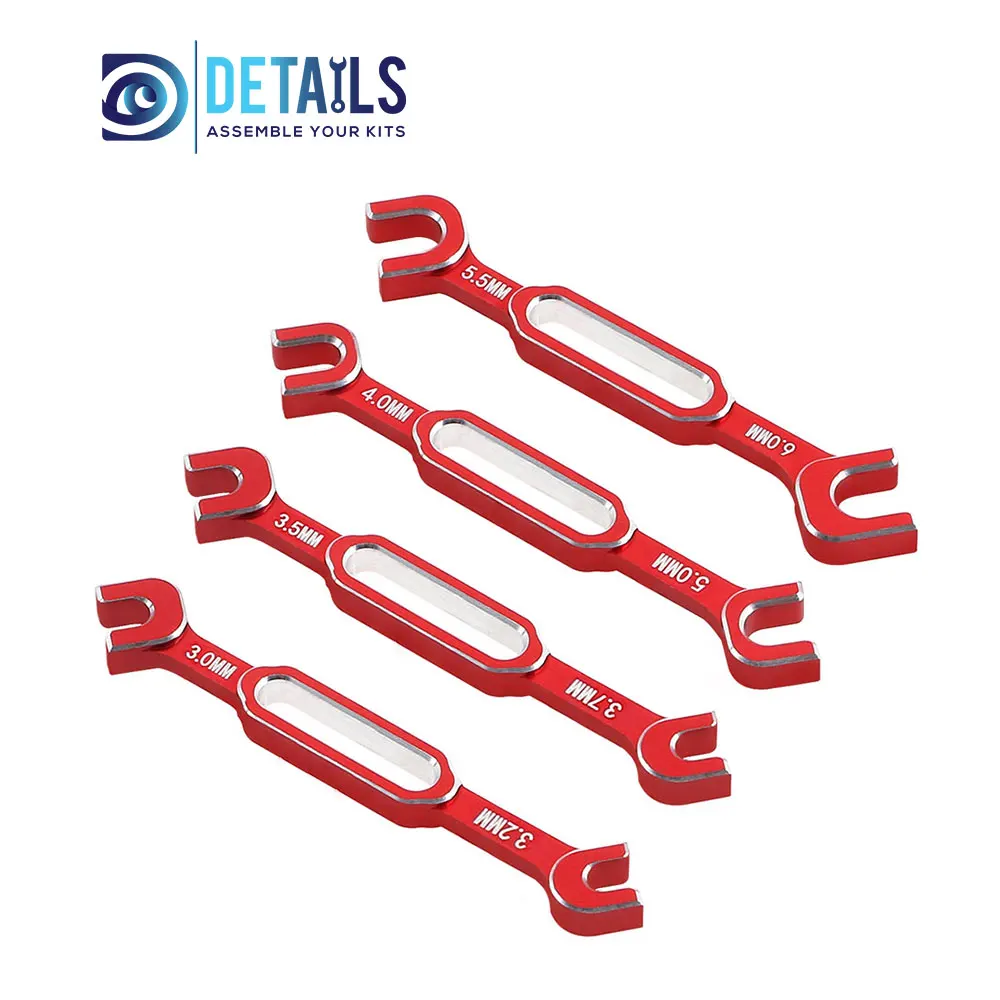 Aluminum Special Tool Wrench 3.0-3.2/3.5-3.7/4.0-5.0/5.5-6.0mm for Turnbuckles & Nuts RC Hobby Repair Tools 4pcs/set