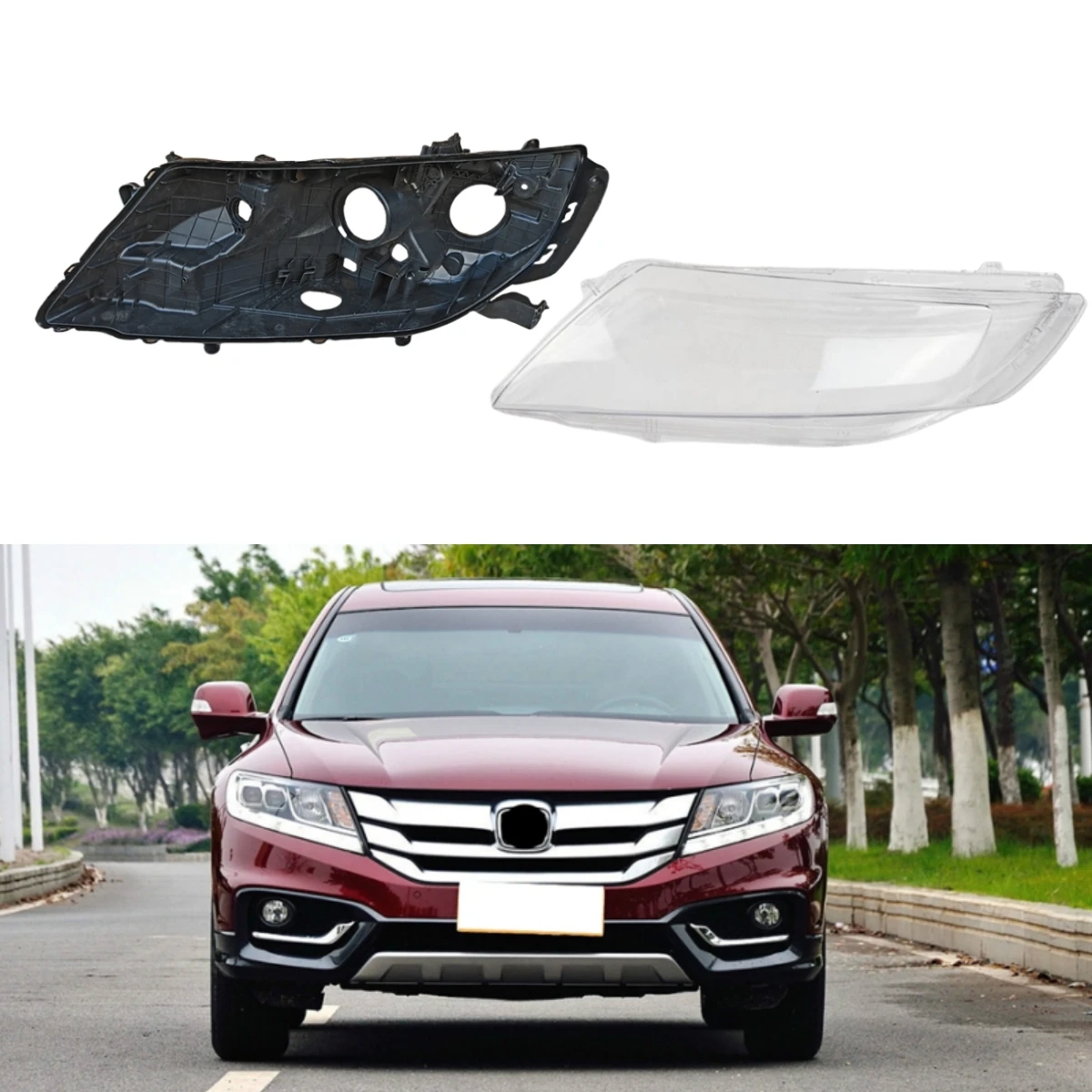 

For Honda Crosstour 2014 2015 2016 Car Internal Spare Parts Headlight Cap Headlights Black House