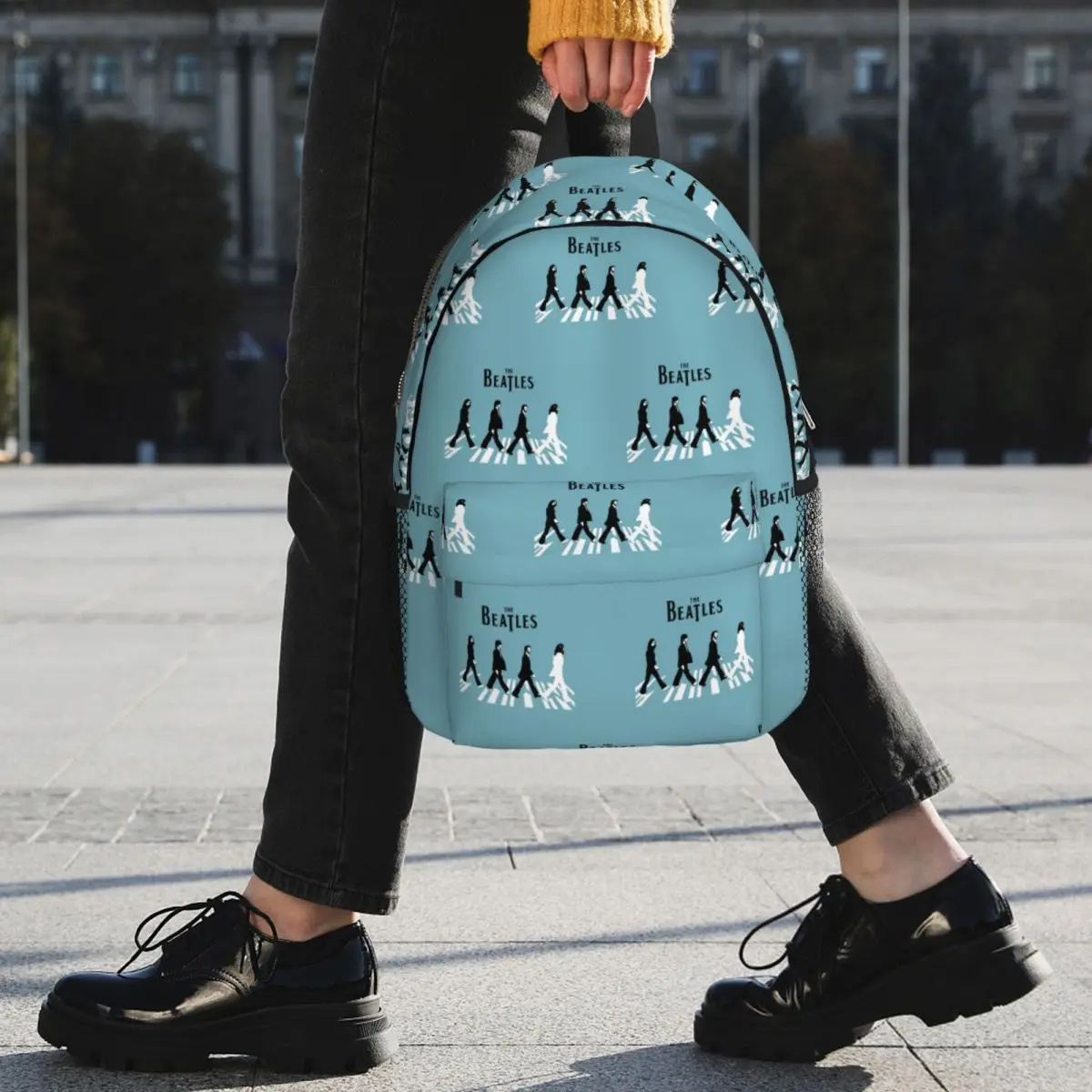 The Beatle Walking Road Merch Crew Backpack Student BookBag Children School Bag Laptop Shoulder Bags for Boys Girls