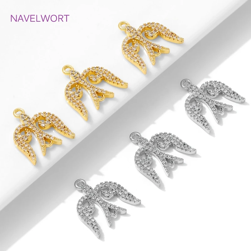 1/2Pcs Brass Charms Connectors 18K Gold Plated Inlaid Zircon Connector Charms,Connectors For Jewelry Making,Bracelet Accessories image 4