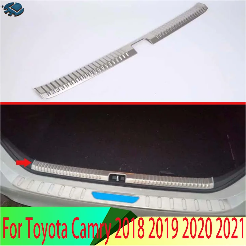 For Toyota Camry 2018 2019 2020 2021 Car Decoration Stainless Steel Rear Trunk Scuff Plate Door Sill Cover Molding Garnish