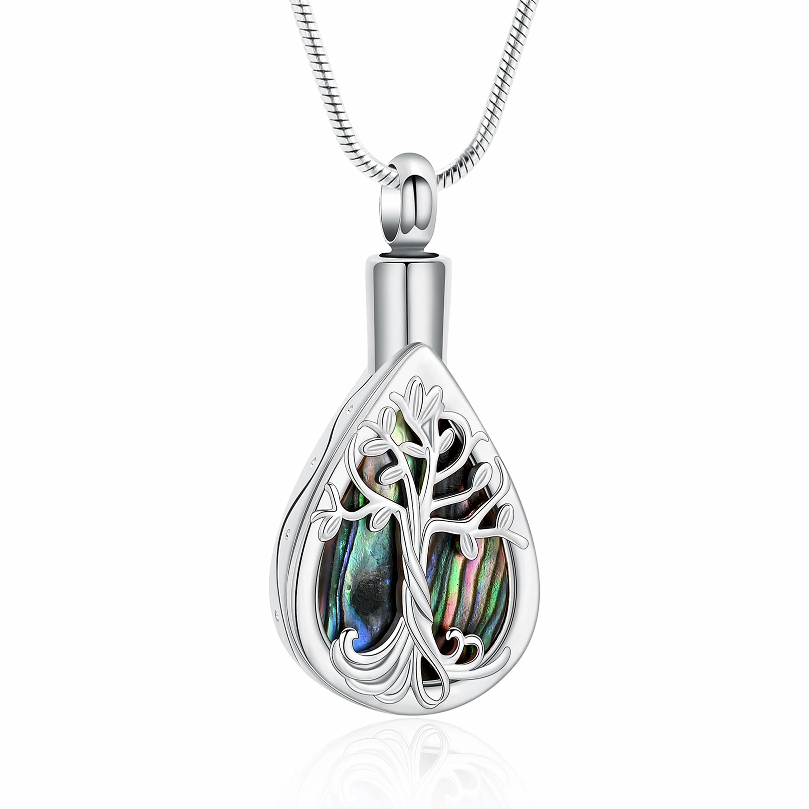 Cremation Jewelry for Ashes Pendant Water Droplet Tree Urn Necklace Keepsake Urn Memorial Ash Jewelry for Women Men