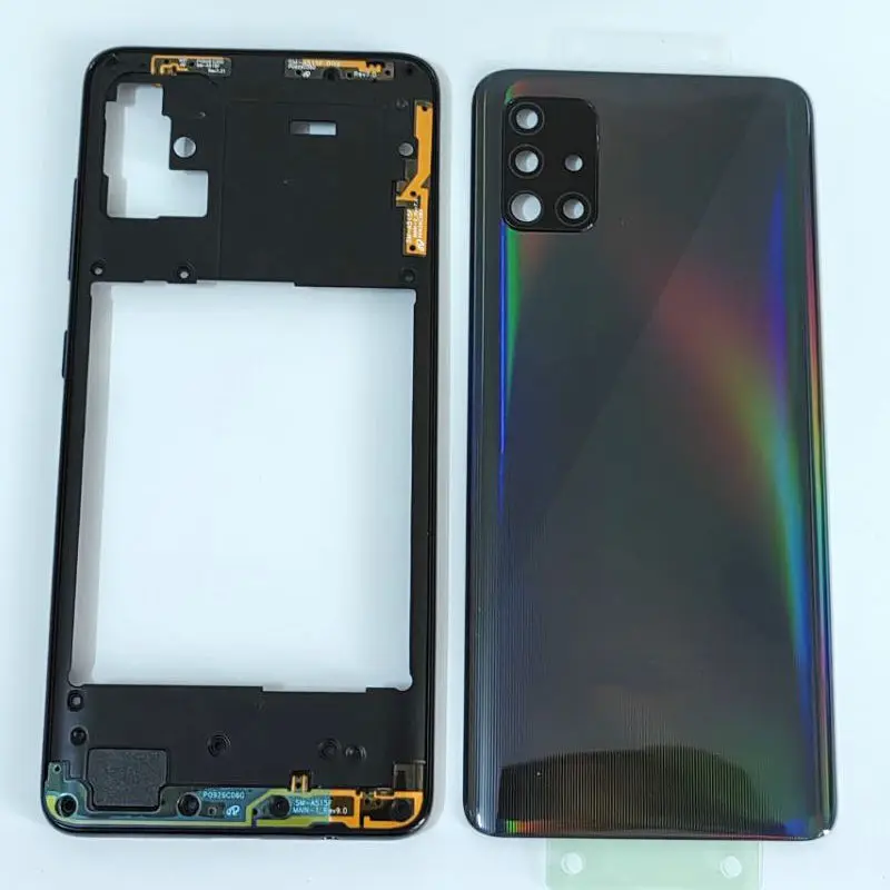 For Samsung Galaxy A51 A515 A515F Housing Middle Frame Battery Cover Rear Panel Rear Cover+Camera Lens