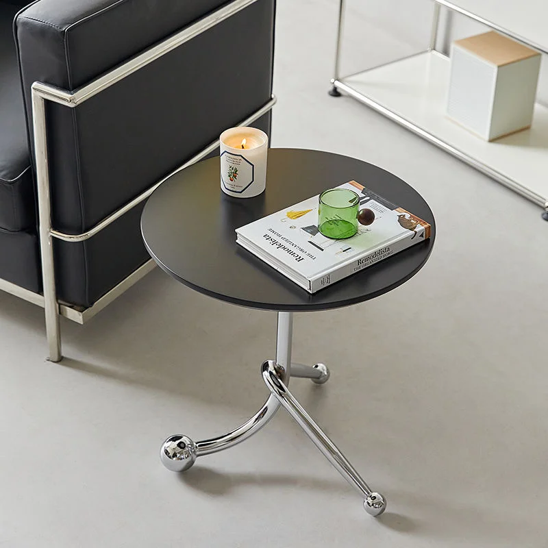 

Simple Stainless Steel Tea Table Small Round Ball Bedroom Living Room Classical Side Table Creative Coffee Tables Bedside Mesas