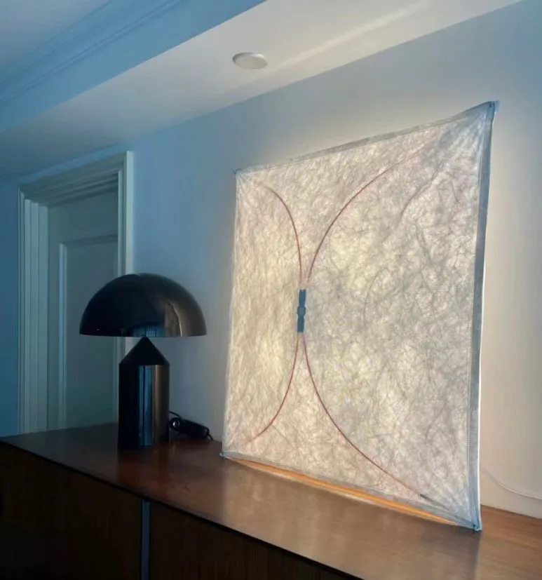 

Ariette Wall Lamp Designer LED Square Wall Lamp For Living Room Bedroom Home Minimalist Fabric Corridor Background Wall Lamp