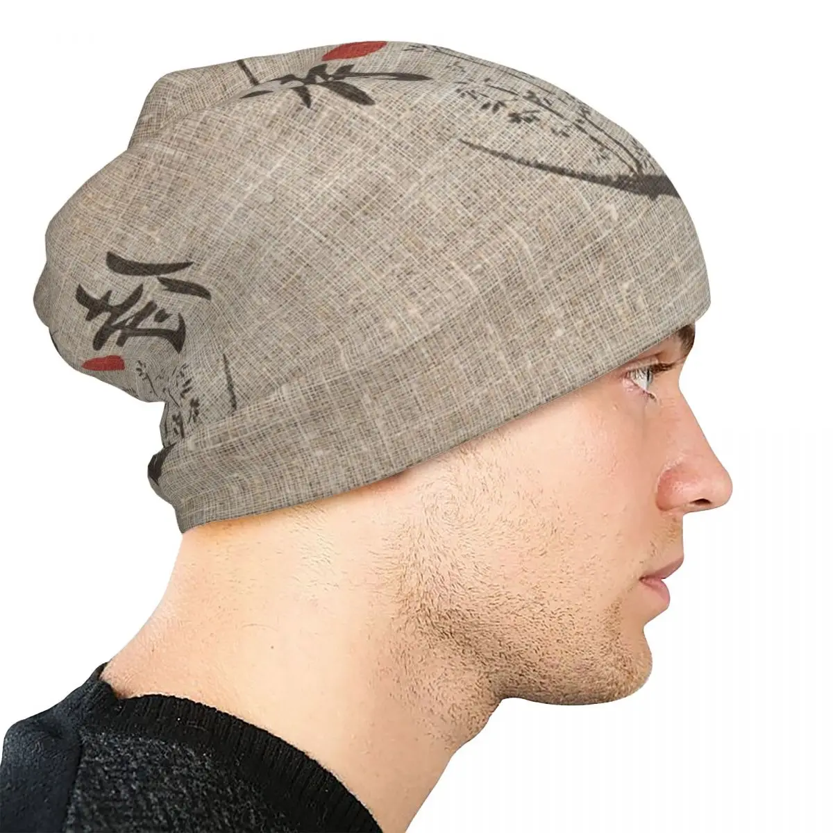 Japanese Warrior Cool Bonnet Hat Vintage Outdoor Samurai Skullies Beanies Hat Unisex Warm Dual-use Cap