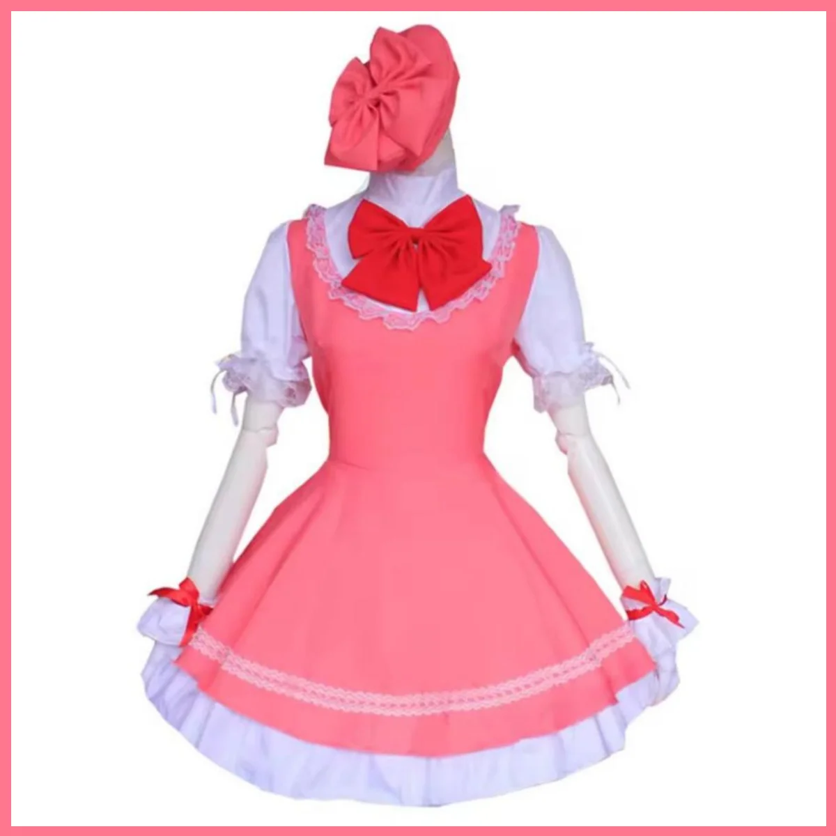 Anime Cardcaptor Sakura Kinomoto Sakura Cosplay Costume Lolita Dress for Kid Card Combat Uniform Apron Dress Wig Woman Cute Suit - view 2