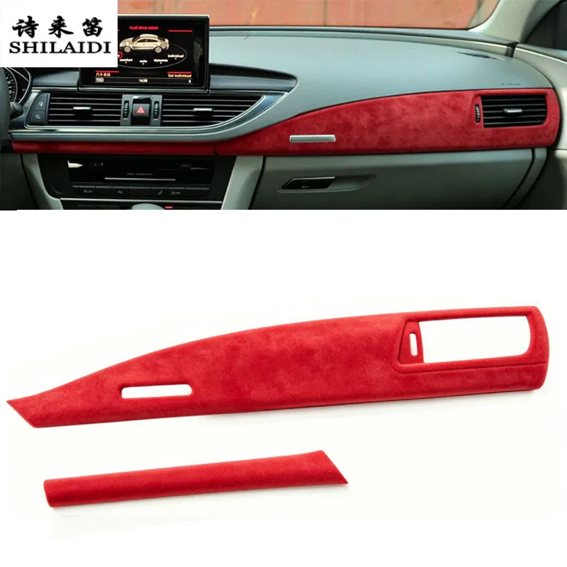 

Suede leather For Audi A7 S7 RS7 2009-2018 Car Dashboard Air Outlet Trim AC Vent co-pilot Gear Shift Water cup Armrest Sticker