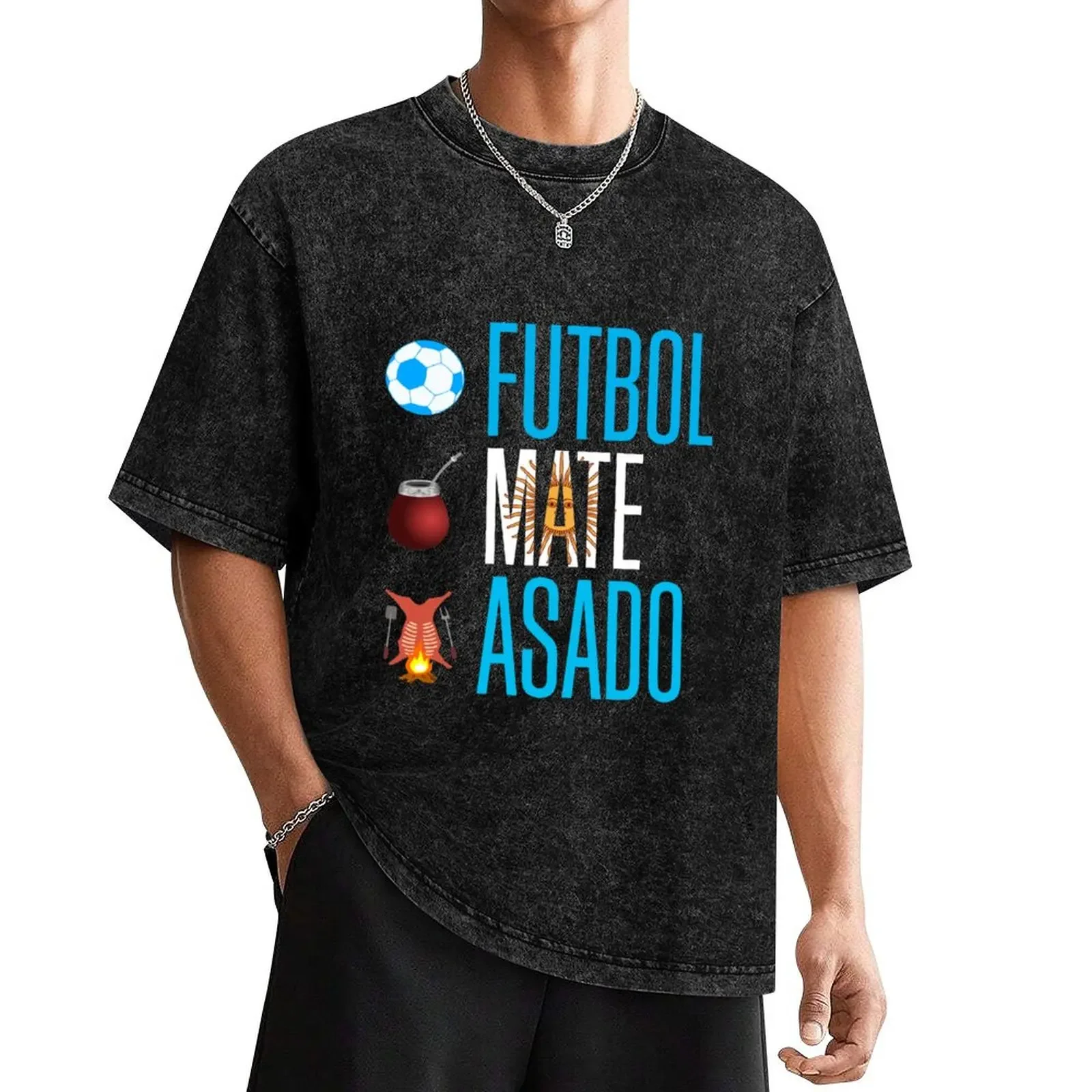 Soccer, Mate and Asado T-Shirt graphics blanks essential t shirt baggy shirts T-shirt men