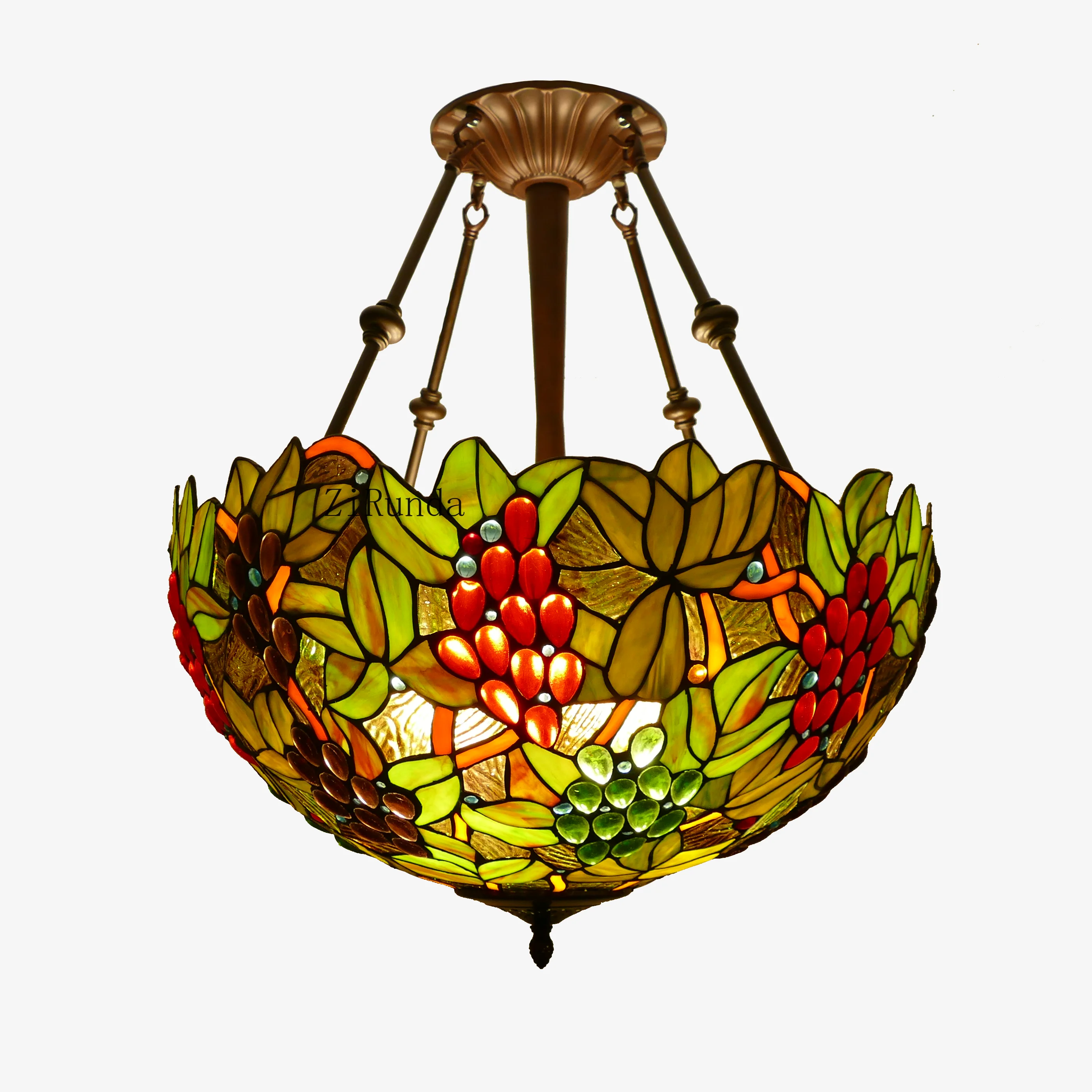 2020 New Popular Vintage Pattern Glass Mosaic Chandelier Chandelier and Ceiling Light
