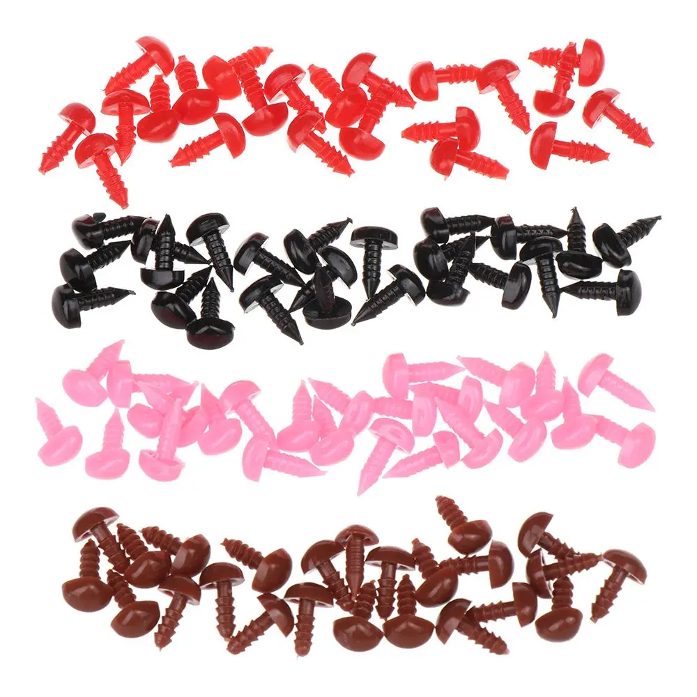 100PCS/Lot Dolls Black/Brown/Red/Pink Triangle Nose Dolls Toy Craft Doll Accessories For Bear Buttons Safety Nose Accessories
