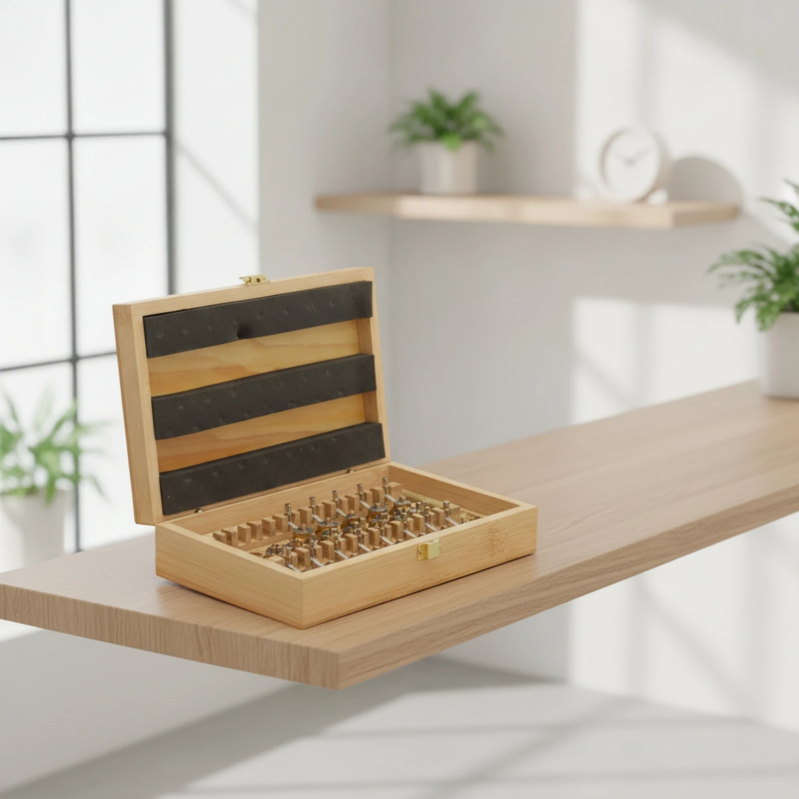 20 Pieces Brass Clock Winding Keys Knurled Wood Box Tool Kit Universal Fit Pocket Watch Key Set