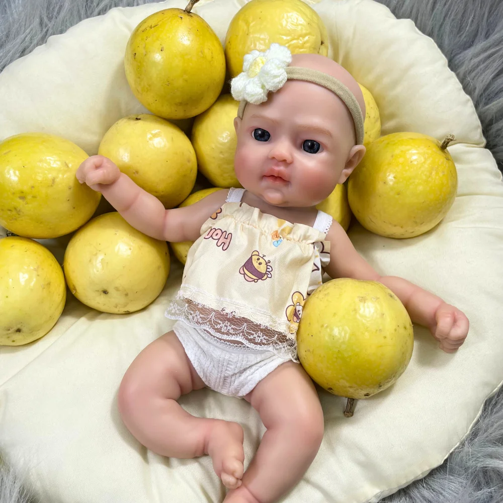 New Face Reborn Tina Full Solid Silicone Baby Doll Mini 13 Inch Washable Body Girl Silicone Doll Birthday Christmas Gift