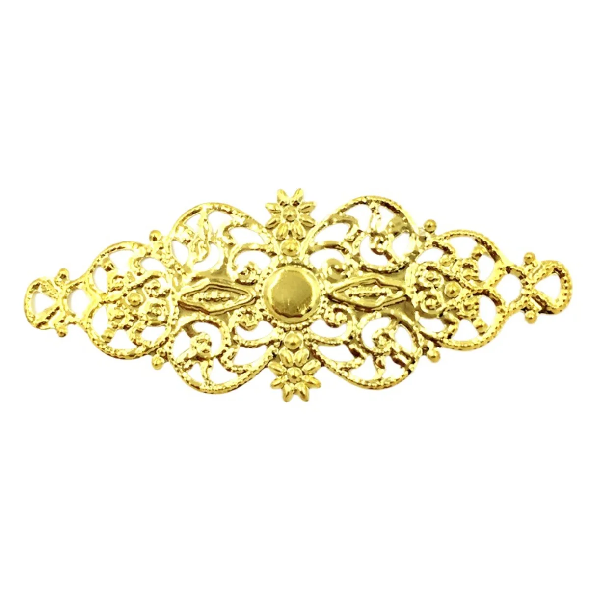 

1000Pcs Gold Plated Hollow Rhombus Flower Connectors Embellishment 61x24mm DIY Crafts Ethnic Style Headwear Clothing Accessories