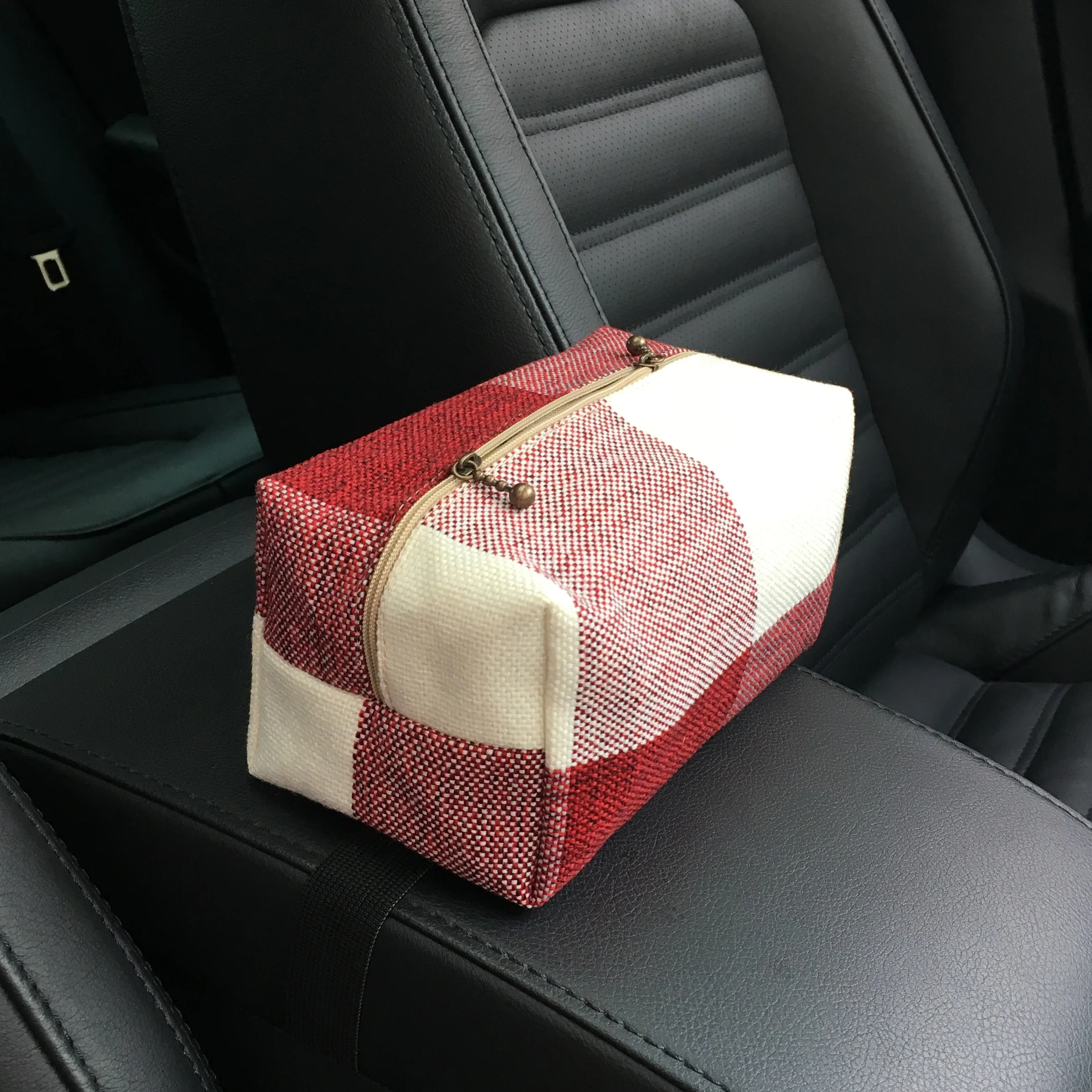 Japanese Style Handmade Cotton And Linen Tissue Box Case Vintage Plaid Rectangle Napkin Holder for Home Furnishing Decoration