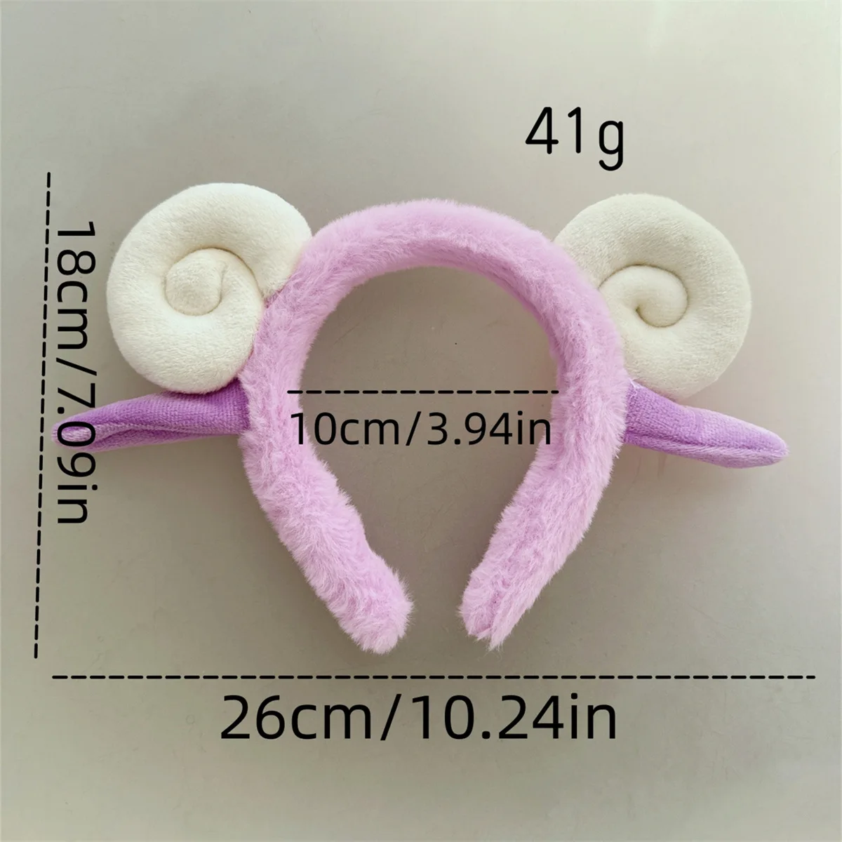 New Cute Pueple Sheep Horn Plush Hair band Autumn and Winter Women Face Wash Dragon Year Children\'s Headband Cartoon Headwear