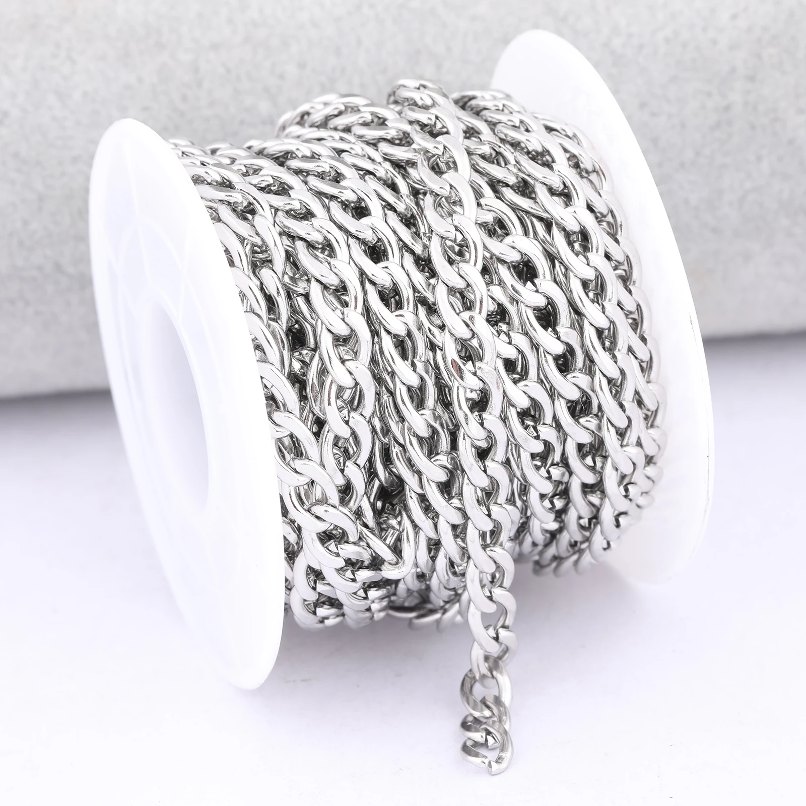 5meters/Roll Stainless Steel 3mm 5mm Wide Jewelry Chains For Bracelet Necklace Making Diy Findings