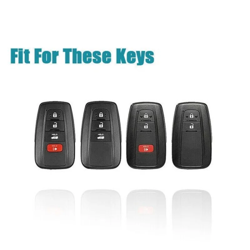 A + غطاء حافظة مفاتيح السيارة من ألياف الكربون لسيارة Toyota C-HR Camry Prius RAV4 GT86 Corolla #2