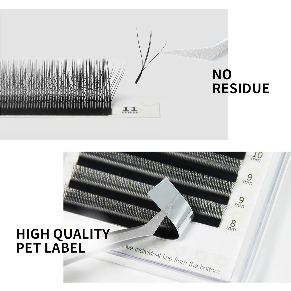 GAHAMACA 3D W-Shaped Eyleash Extensions 3 Tips C/D/L/LU Curl  Premade Volume Fans 0.07mm Natural Fake Lashes High Quality Makeup