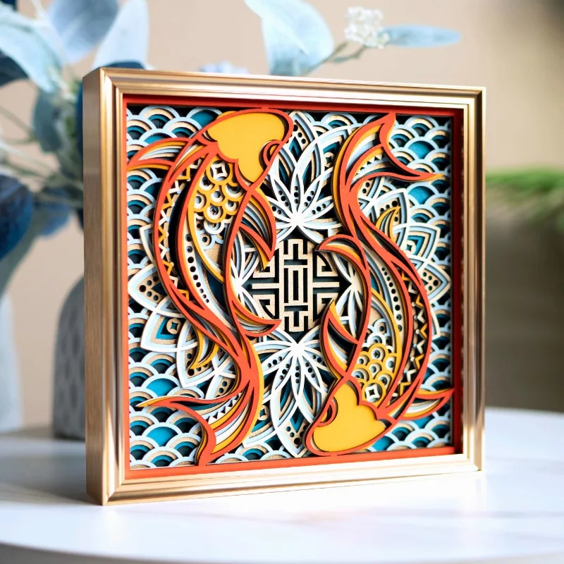 

Lucky Koi living room entrance TV cabinet wine cabinet decorative ornaments housewarming new home gift opening ceremony