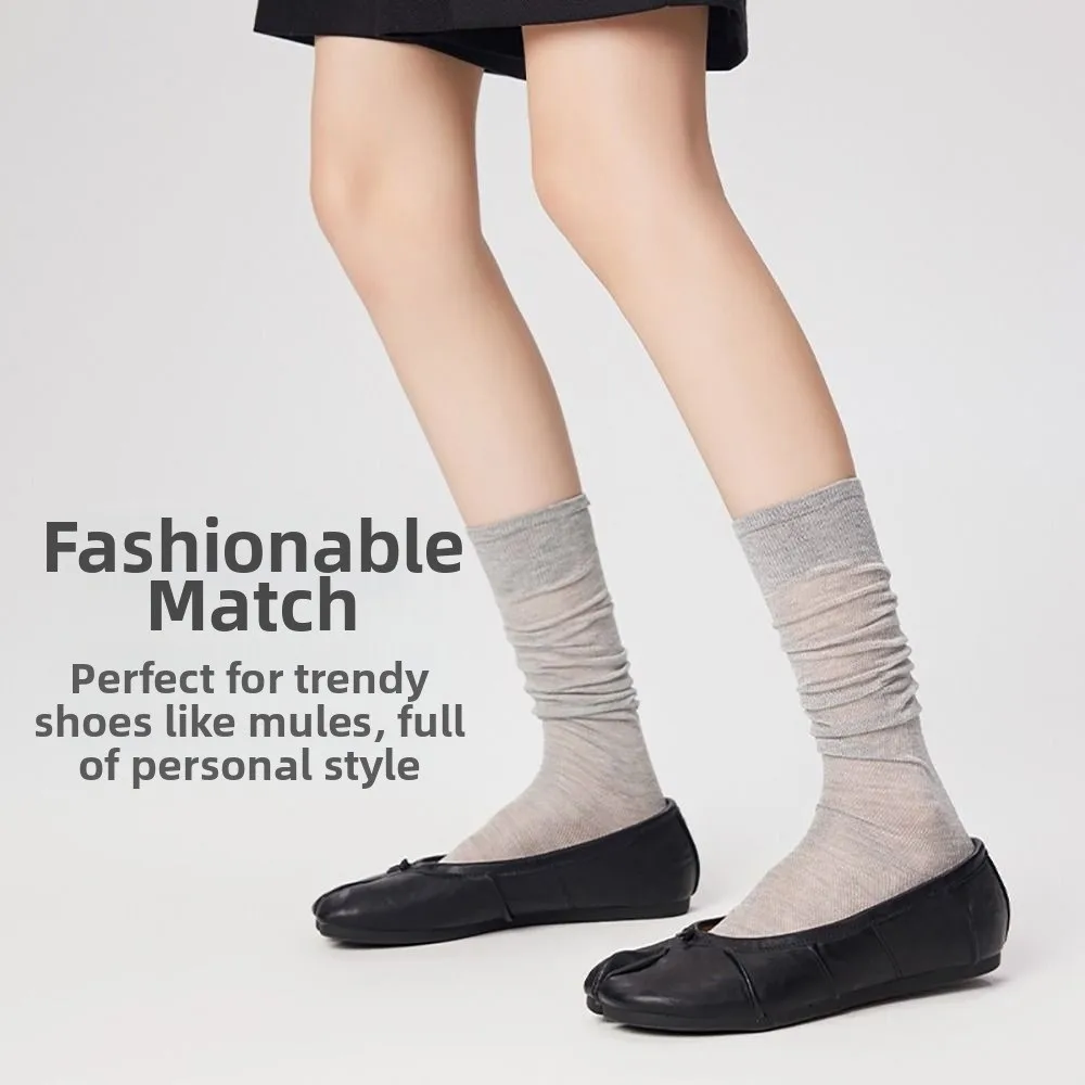 Fashion Multicolor Split Toe Calf Socks Solid Color Mesh Mesh Calf Long Socks Long Ultra-thin Stockings Summer