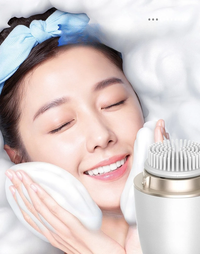 Depurador ultrasónico profesional de la piel, cabezal de cepillo de silicona suave, limpieza profunda para acné y puntos negros