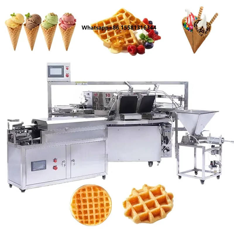 Electric Rotary Type Multifunction Egg Roll Baking Forming Maker Crispy Wafer Biscuit Ice Cream Cone Making Machine for Sale