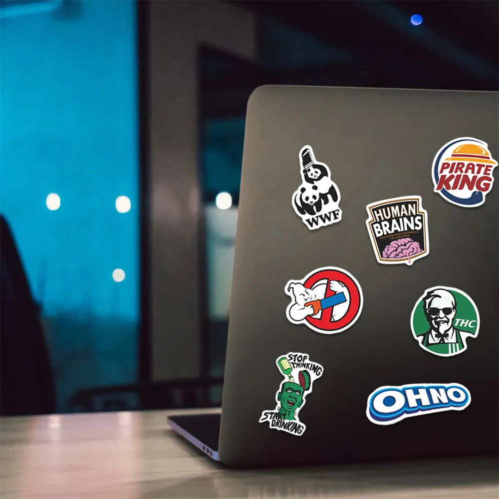 50 Stück Personalisierte Kreative Parodie-Logo Desktop-Dekorationsaufkleber Wasserdichte Koffersticker – Detail 6
