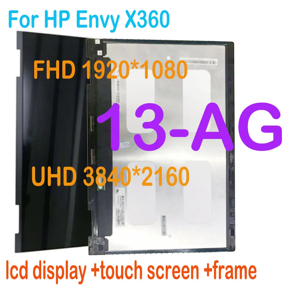 

13.3‘’ IPS FHD LED LCD For HP Envy X360 13-AG Series LCD Display Touch Screen Digitizer Assembly Frame 13-ag0010ur 13-ag0020ur