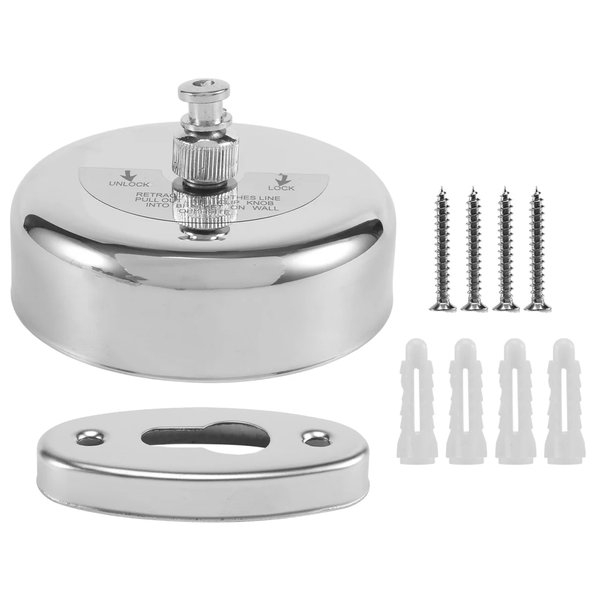 AA77 Glass plate adapter table leg, aluminum, round, 50x8mm, silver