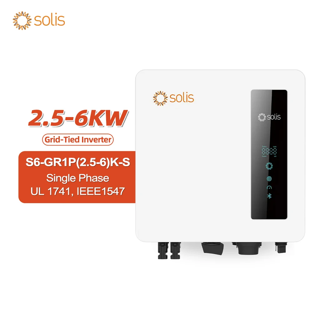 Solis Single Phase S6-GR1P(2.5-6)K-S On Grid Dual MPPT Solar Inverter Low Price For Solar System