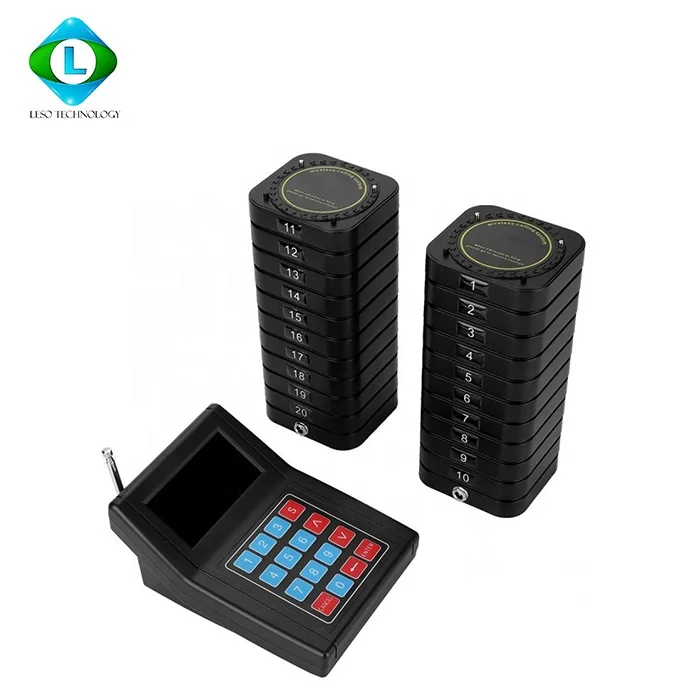 110V-240V Wireless Waiter Calling System with 10 Call Button Wireless Pagers