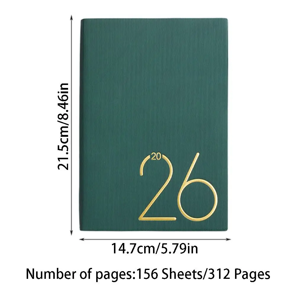 English 2026 Schedule Planner Notepad 12 Months Bookmark A5 Agenda Planning Notebook Simple Wear-resistant