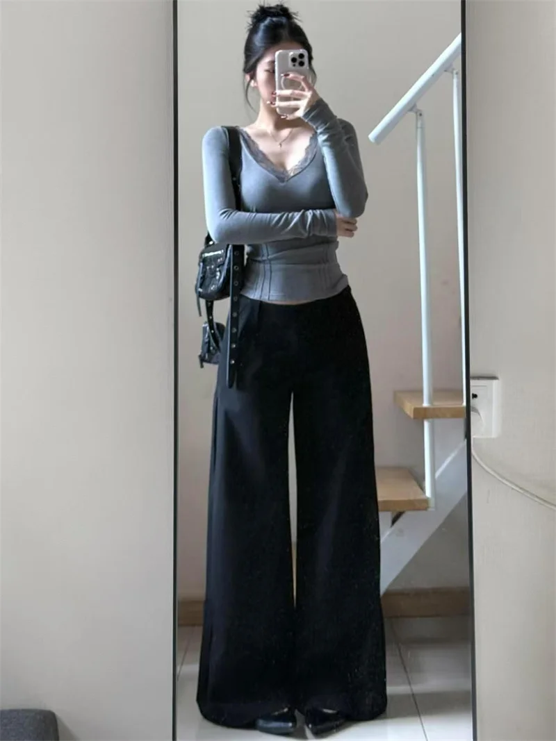 長袖 T シャツ タイト レディース 春 プリーツ裾 フレンチ ロマンチック フェミニン ガール 美しい フリル レイヤー ソフト ディテール ストリートウェア