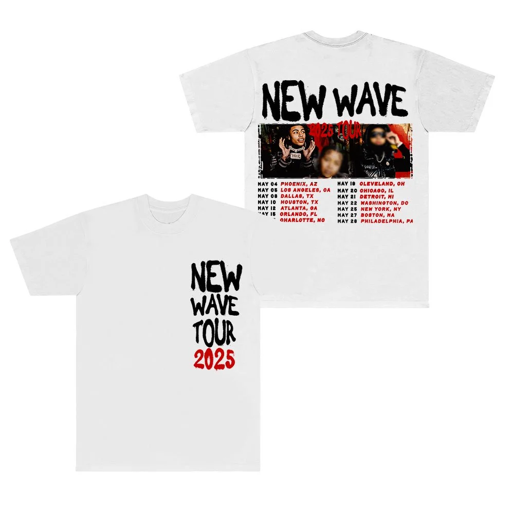 تي شيرت DD Osama New Wave Tour 2025 برقبة دائرية وأكمام قصيرة كوسبلاي للجنسين هيب هوب ملابس الشارع الشهير #2