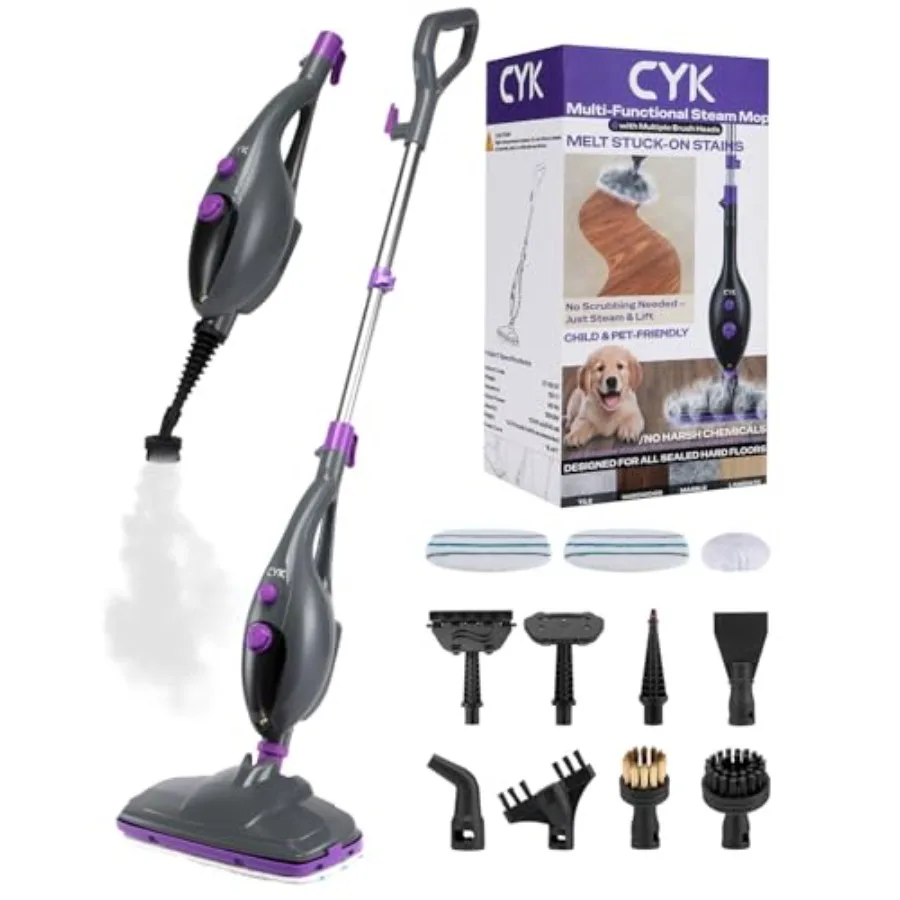 

Паровая швабра 12-в-1 для уборки дома, пароочиститель из нержавеющей стали для деревянных полов и плитки, серебристый