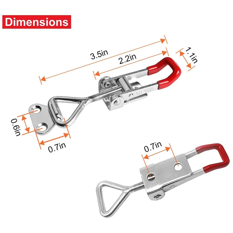 8Pack Pull Latch Clamp Latch 360Lbs Capacity Adjustable Quick Release Draw Latch For Door Latch Hook Toggle Clamp