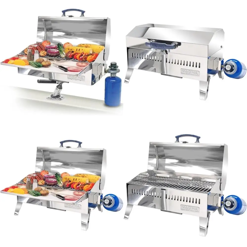 

Портативный газовый гриль на пропане для лодок — морская нержавеющая сталь с зоной гриля 9x18