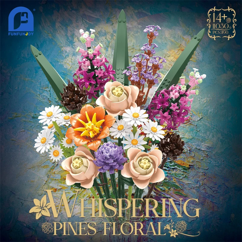 

1190pcs Building Block Bouquet for Kids and Adults, Holiday Gift Home Decor Assembly Blocks, Perfect for Festive Occasions