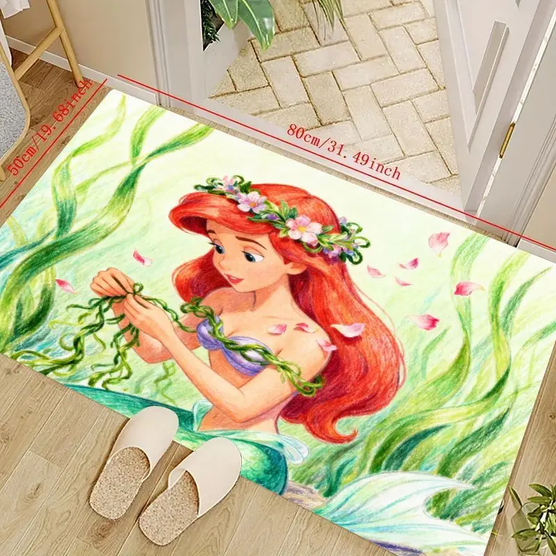 

1 шт. Коврик Disney Ariel The Little Mermaid для детской спальни, домашний декор, мягкий нескользящий коврик с героями мультфильмов, игровой коврик с игрой