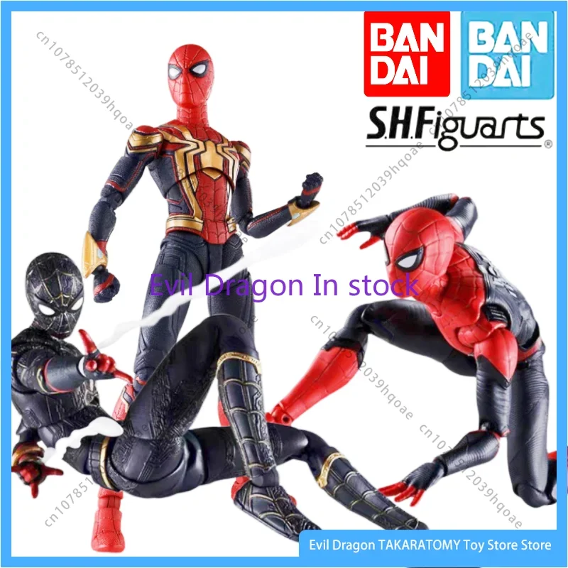 Bandai Spider-Man Shf Action Figure Spider-Man Far From Home 4 Battle Suit Iron Spider Collectible Toy Ready Stock