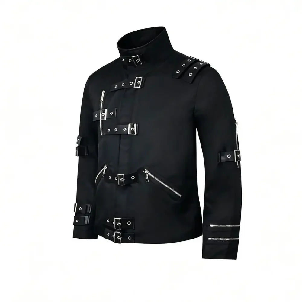 Michael Jackson cosplay Costume BAD Punk Jacket Black Slim BAD Jacket Costume Clothing for Man teenager Adore Stars Impersonator - view 3