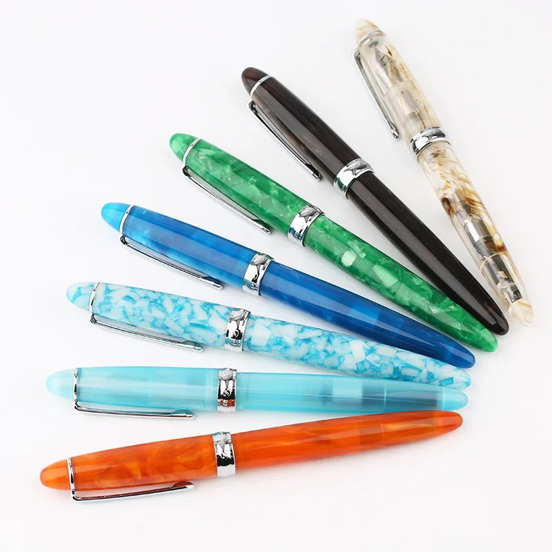 Penbbs – stylo-plume en résine acrylique, effet ciel sans nuages, lame de calligraphie, polissage, papeterie scolaire pour étudiants, 308