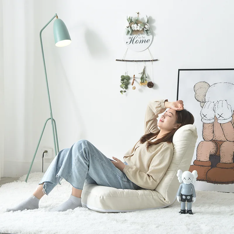 أريكة كسولة يابانية قابلة للطي، حصير، سرير شرفة غرفة نوم فردي، أريكة إسفنجية صديقة للبيئة، كرسي نافذة الخليج