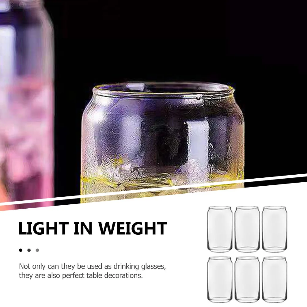 

6Pcs Transparent Glass Cup Reusable Household Juice Beer Party Supplies Drinking Glasses Home Decor Beer Glasses