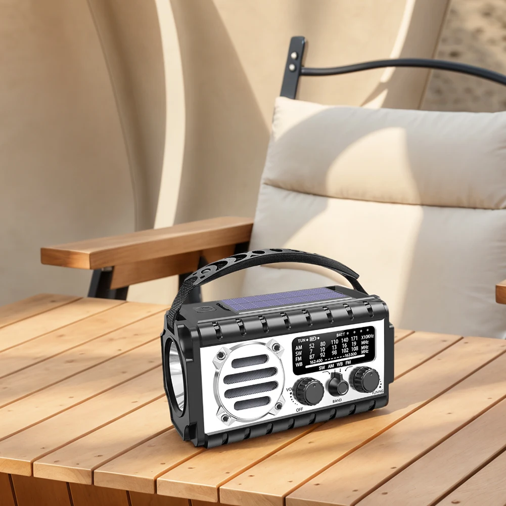 Radio d'urgence à manivelle 20000mAh Radio à énergie solaire SW/AM/FM Radio de survie Radio solaire pour le camping en plein air et les urgences