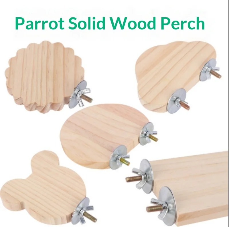 Natural Wood Parrot Perch Platform Climbing Stand Toy for Budgie Cockatiel Lovebird Conure Bird Accessories for Play And Grindin view 2